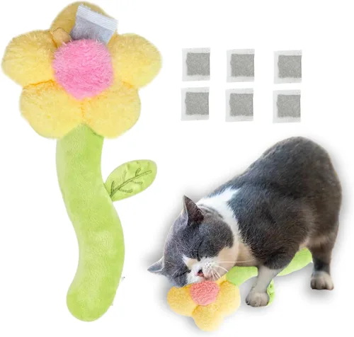 Vista 6 de CECE PAW Paquete de 4 Paletas de Hierba Gatera y Silvervine, Juguete Masticable para Gatos para la Dentición de Gatitos, Juguete Interactivo