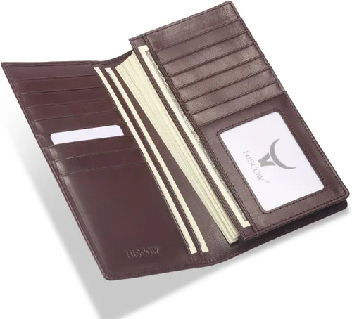 Vista 99 de HISCOW Cartera larga plegable con 15 ranuras para tarjetas de crédito - Piel de becerro italiana