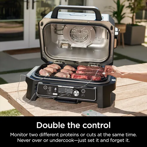 Vista 2 de Ninja XSKPROBEXL - Termómetro inteligente Woodfire, compatible con la serie OG900, termómetro adicional para controlar múltiples proteínas, parrilla