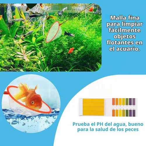 Vista 6 de Herramientas de limpieza de peceras, 6 piezas de herramientas de limpieza de acuario, kit de herramientas de alimentación, limpiador de plantas