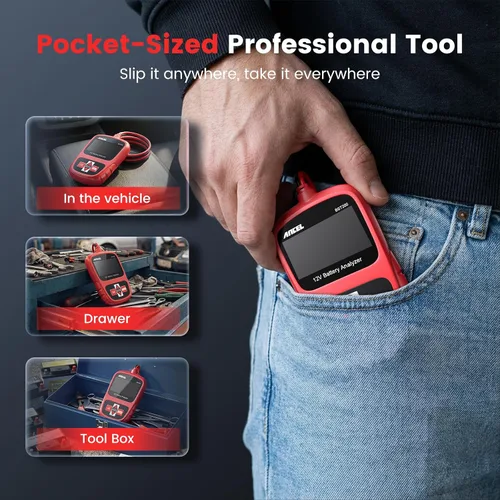 Vista 8 de ANCEL BST200 Car Battery Tester 12V Battery Load Tester, 100-1100 CCA Automotive Digital Analyzer Tool with Upgraded Reinforced Clamps for Car Truck