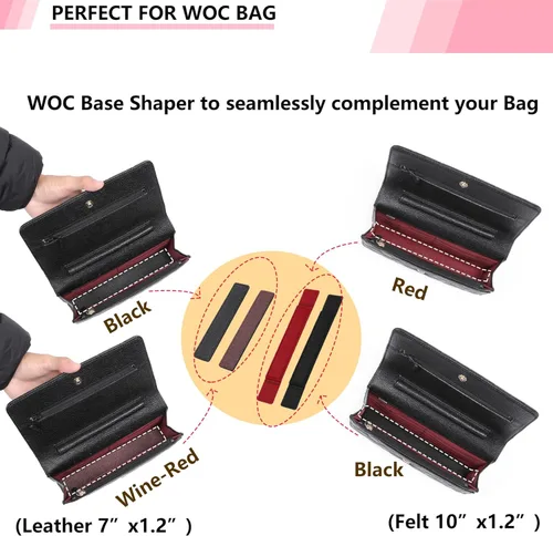 Vista 3 de Moldeador de base para bolso WOC, protector de fieltro e inserto para cartera en bolsa de cadena, máxima protección y soporte