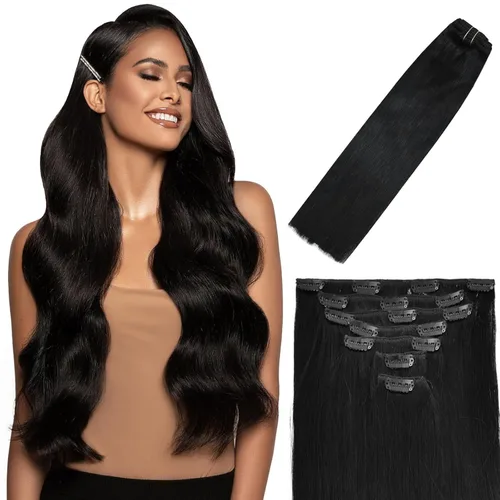Vista 16 de Extensiones de cabello humano real con broches, 4.23 oz, 7 unidades, extensiones de cabello humano real con clip, de 14 pulgadas, rubio ceniza a