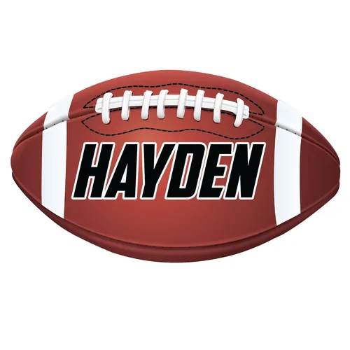 Large Custom Football Wall Decal, Custom Name, 28"h x 48"w, 0568, For smooth walls only