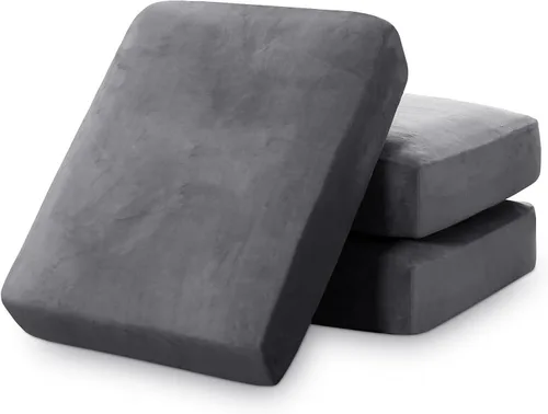 Vista 89 de PrinceDeco Fundas de cojín para sofá, funda elástica y lavable, funda de cojín ajustable de tela de terciopelo antideslizante, protector de muebles