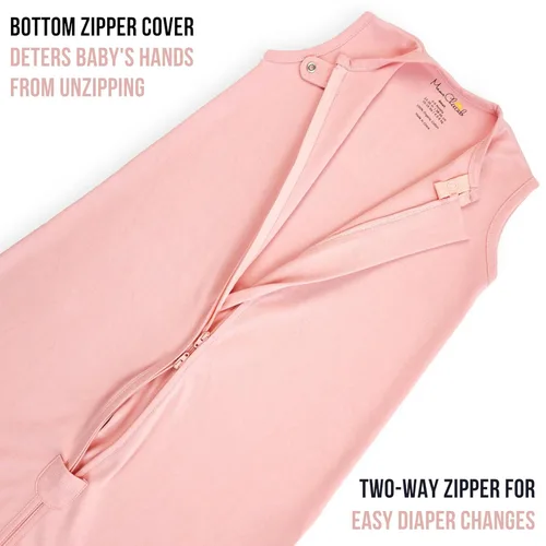 Vista 248 de Mama Cheetah Saco de dormir para bebé de 0.5 TOG, Manta portátil de algodón orgánico para bebé con cremallera bidireccional, Saco de dormir