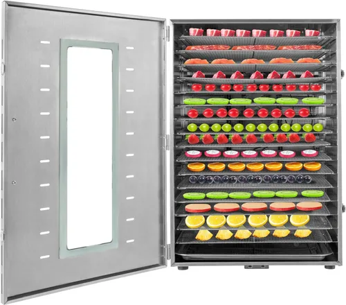 Deshidratador de alimentos de 16 bandejas de acero inoxidable, máquina secadora de alimentos comerciales para carne seca, carne, frutas, hierbas,