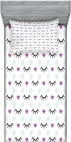 Vista 210 de Ambesonne - Juego de sábanas bajeras y fundas de almohada, diseño primaveral de acuarelas con jardín de hierbas y flores, juego de 4 piezas