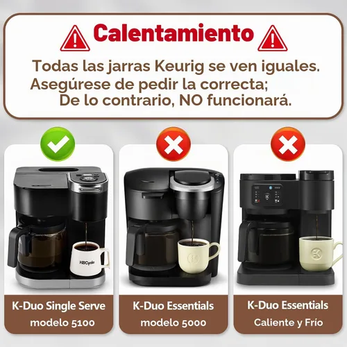 Vista 3 de Repuesto de cafetera de 12 tazas solo compatible con cafetera Keurig K-DUO 5100, repuesto de jarra para K-DUO 5100, duradera y confiable