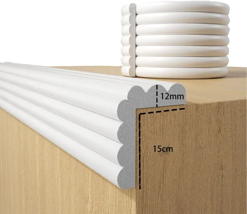 Vista 14 de Protector de esquina de pared a prueba de bebés, protector de borde de esquina, 6.56 pies Thinken protectores de esquinas suaves precintados