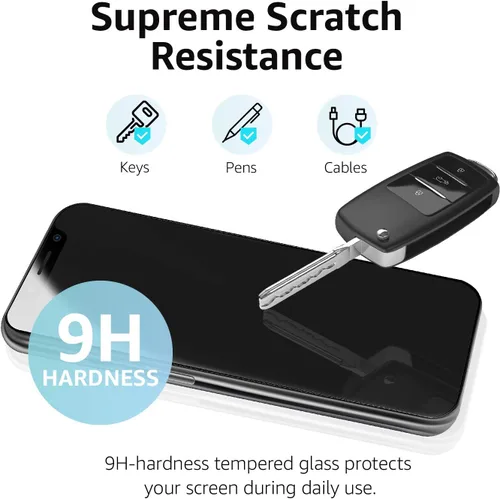 Vista 5 de Tienda Basics - Protector de pantalla de cristal templado de cobertura completa para iPhone X XS y iPhone 11 Pro de 5.8 pulgadas