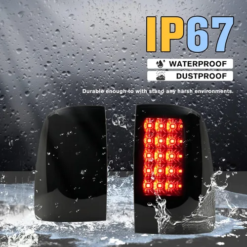 Vista 4 de Luz trasera de lente ahumada compatible con Dodge RAM 1500 2009-2018, luz de freno compatible con Dodge RAM 2500 3500 2010-2018 modelos de luz