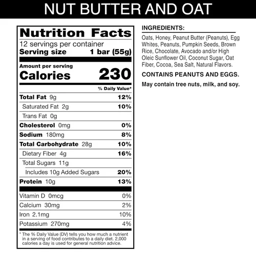 Vista 2 de RXBAR - Barritas de mantequilla de nueces y avena con proteína, aperitivos proteicos, barritas de proteínas, chocolate oscuro con mantequilla