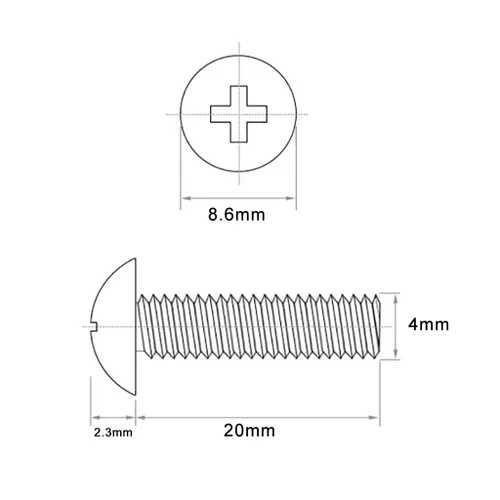Vista 29 de Tornillos métricos de 0.157 in, 230 tornillos cortos M4 x 0.630 in de longitud, tornillos de cabeza Phillips de 0.630 in para manija de cajón