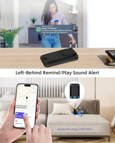 Vista 3 de ExtreLife para Cartera Magsafe, Compatible con Apple Find My, Solapa de Privacidad, Cartera Magnética para iPhone 17/16/15/14/13/12 Series, Porta 7