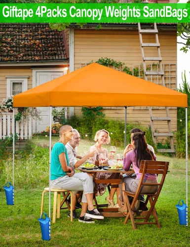 Vista 2 de Bolsas de arena de 120 libras para pesos de toldo extra grandes y resistentes para toldo desplegable Ez Pop Up, carpa, cenador, refugio solar
