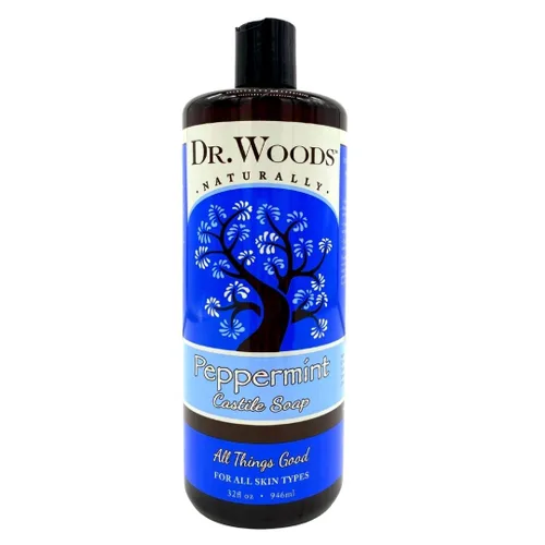 Dr. Woods Jabón líquido de castilla de menta pura, 32 onzas