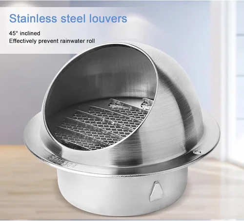 Vista 2 de Rejilla de ventilación de aire de acero inoxidable 304, cubierta de ventilación redonda, tapa de ventilación de conductos, rejillas y malla