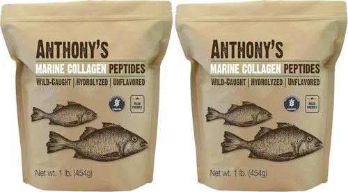 Vista 6 de Péptidos de Colágeno Marino Hidrolizado de Anthony's, Sin Gluten, Apto para Paleo y Keto, Sin Sabor, 1 Libra