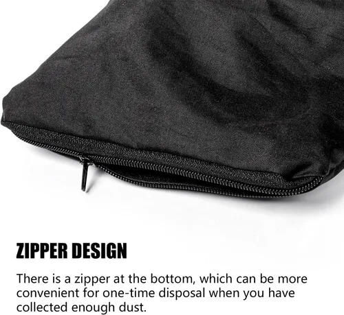 Vista 4 de Bolsa de polvo para sierra ingletadora modelo 255, bolsas colectoras de polvo negras con soporte ajustable con cremallera