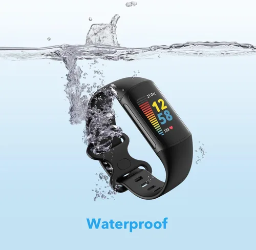 Vista 2 de Paquete de 2 bandas impermeables compatibles con Fitbit Charge 5/Fitbit Charge 6 para mujeres y hombres, pulseras de repuesto clásicas suaves