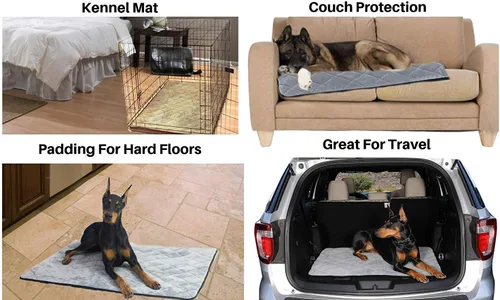 Vista 4 de 4Knines Tapete extra grande para jaula de perro, impermeable, antideslizante, lavable a máquina, suave, duradero, cama para mascotas, para jaulas