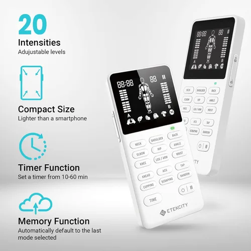 Vista 7 de Etekcity 4-Channel Rechargeable TENS Unit,FSA-HSA Eligible Muscle Stimulator for Pain Relief, After-Exercise Relaxation, Physical Therapy, 8