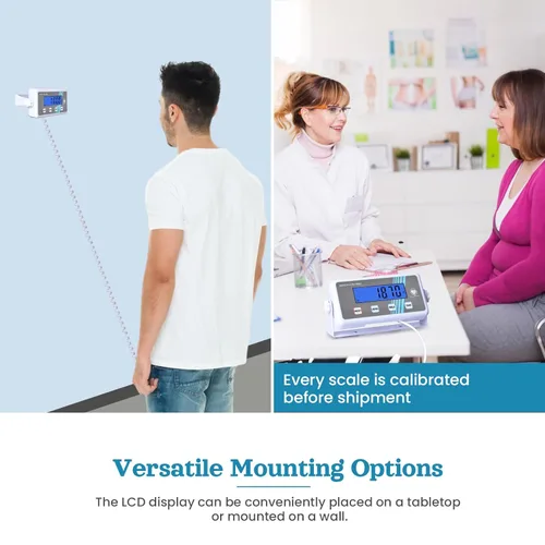 Vista 6 de Báscula de peso corporal digital médica extra ancha, capacidad de 440 libras, alta precisión, báscula de baño portátil resistente, fácil de leer
