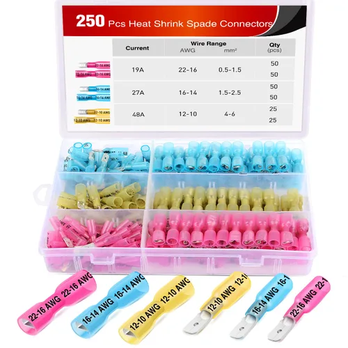 Vista 13 de Nilight Kit de 100 Conectores de Empalme No Aislados AWG 24-8 Conectores de Empalme de Crimpar Sin Aislamiento de Cobre Puro Recubierto de Estaño