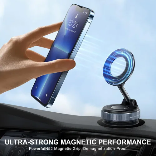 Vista 5 de Car Phone Holder, Magnetic Phone Holder for Car，360° Adjustable Magnetic Cell Phone Holder, Pocket Size Foldable, for Car/Gym/Mirror/Smooth Surface