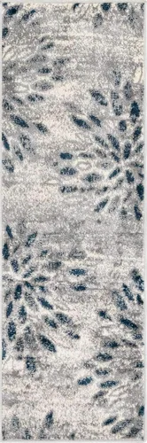 Vista 10 de Unique Loom Sumter Collection - Alfombra Rhett (2 pies x 6 pies, gris/azul marino)