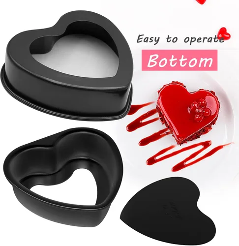 Vista 3 de Saihisday Molde de aluminio con forma de corazón de 6 pulgadas, molde para hornear de aluminio, para cocina, bodas, fiestas, ocasiones familiares
