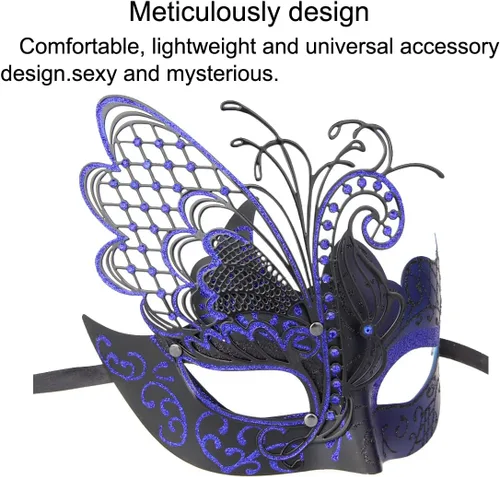 Vista 4 de IETANG - Antifaces venecianos para parejas, baile de máscaras, accesorios de disfraz o fiesta, 1 par