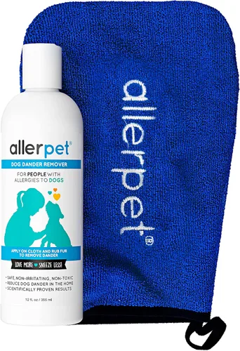 Vista 7 de Allerpet Removedor de caspa de perro con guante aplicador gratuito – El mejor removedor de caspa de mascotas para alérgenos – para tratamiento