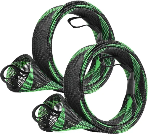 Vista 10 de SF Funda para caña de pescar, funda de caña de pescar, cubierta de caña de pescar, protector de caña de malla trenzada, guantes de caña de pescar