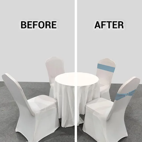 Vista 3 de IFAMIO 20 cintas elásticas para sillas con hebilla, lazos elásticos de elastano para novia, lazos con hebilla para bodas, fiestas, cumpleaños