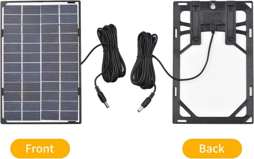 Vista 6 de Irishom Panel solar de 6 W 12 V para cámara de seguridad al aire libre Célula solar con salida de CC de 10 pies Panel solar impermeable para luz
