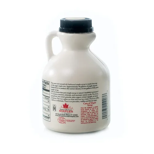 Vista 3 de Georgia Mountain Maples of Vermont, Jarabe de arce orgánico, sabor robusto de color oscuro, 16 onzas.