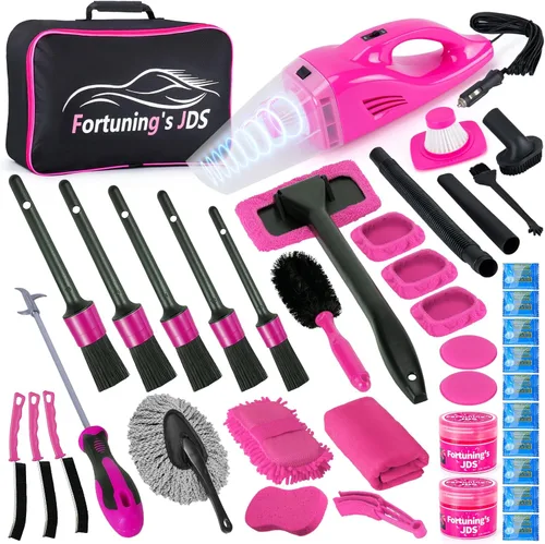 Vista 9 de Kit de Detallado de Auto de 37 Piezas Limpiador de Interiores, Kit de Detallado Automático, Aspiradora de Auto Kit de Detallado de Interiores