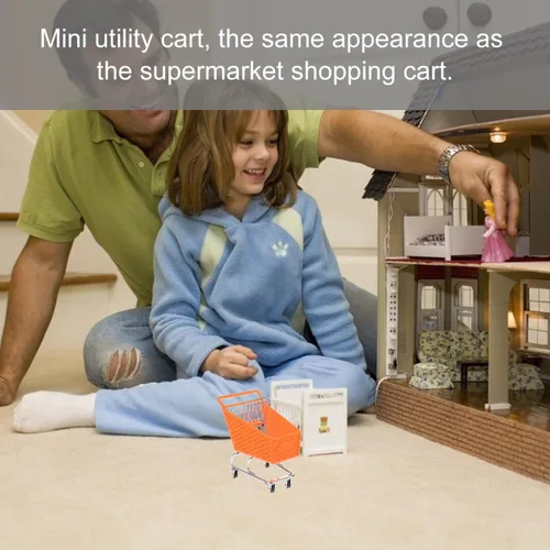 Vista 3 de DOITOOL - Carrito de compras mini de color aleatorio de 14 cm de altura, de hierro forjado, para almacenamiento de muñecas, suministros