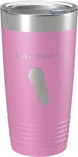 Vista 18 de Lake Elmore Map Tumbler Travel Mug Insulated Laser Engraved Coffee Cup Vermont 20 oz Black