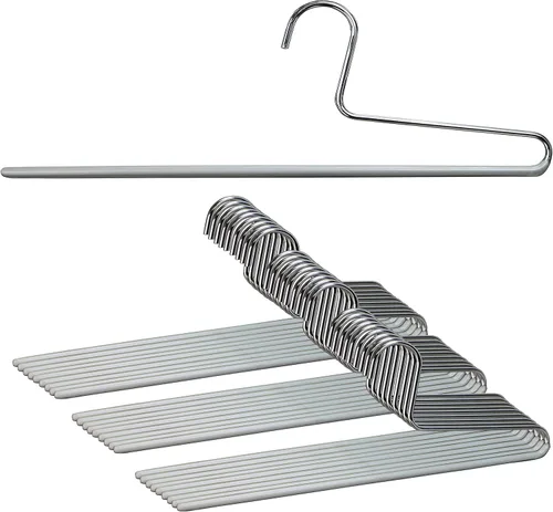 Vista 17 de Mawa by Reston Lloyd - Percha antideslizante para ropa que ahorra espacio con una sola barra para pantalones, estilo KH/1, juego de 30, color rojo