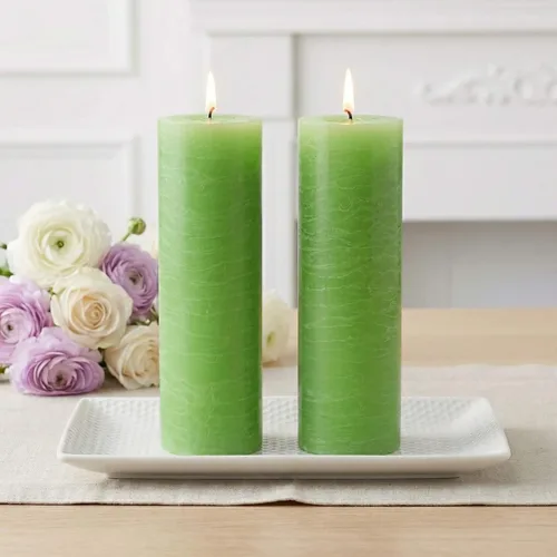 Vista 37 de Richland Juego de 2 velas de pilar azul claro de 3 x 9 pulgadas sin perfume para bodas, hogar, vacaciones, relajación, iglesia spa