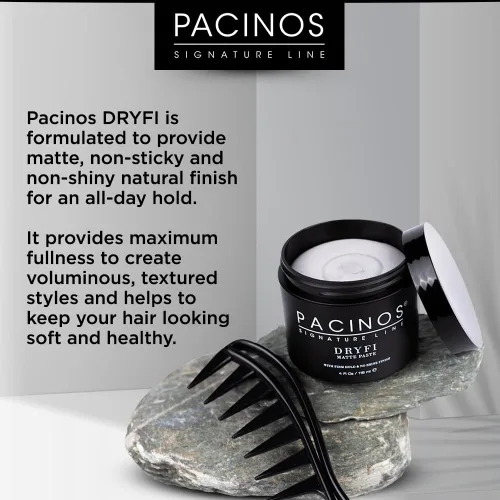 Vista 8 de Pacinos Pasta mate DRYFI No-Shine - Pasta de peinado con acabado mate para hombre
