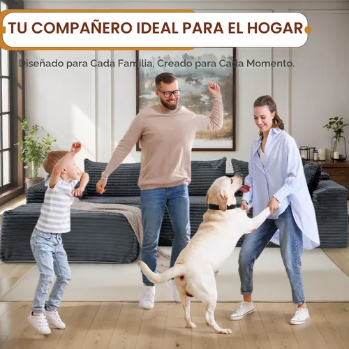 Vista 6 de Korser Sofá modular modular en forma de L de 110 pulgadas con diván, cómodo sofá esponjoso de pana sin hueso con asiento profundo y bolsillos