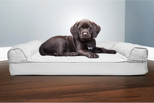 Vista 179 de Furhaven - Cama ortopédica para perros, estilo sofá, acolchada, con funda extraíble y lavable, color gris hierro, tamaño jumbo plus (XXL)