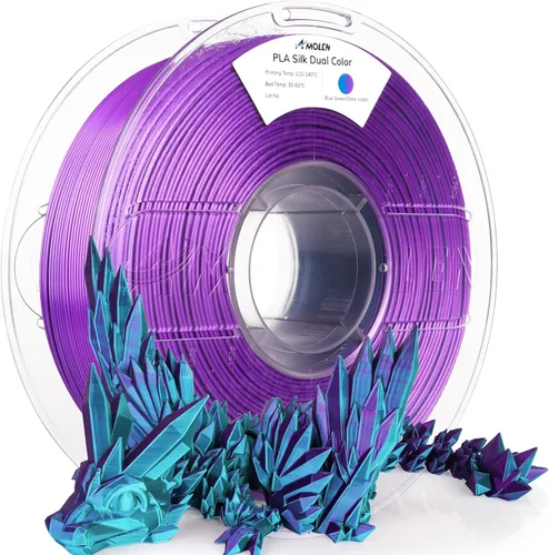 Vista 23 de AMOLEN Filamento PLA de Seda para Impresora 3D, Filamento PLA Kingfisher Rainbow Multicolor Brillante 1.75mm, Filamento de Impresión 3D PLA