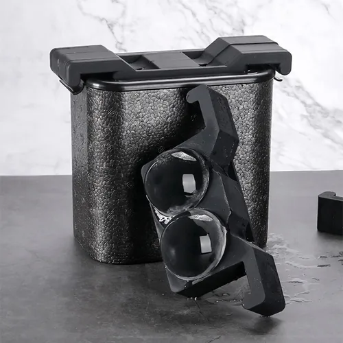 Vista 5 de Bangp Máquina de cubitos de hielo transparente, molde para hacer bolas de hielo de 2.4 pulgadas para whisky y cócteles, moldes de bolas de hielo