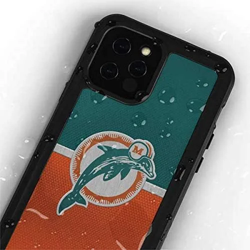 Vista 4 de Skinit Funda impermeable para teléfono compatible con iPhone 12 Pro Max, diseño vintage de Miami Dolphins con licencia oficial de la NFL