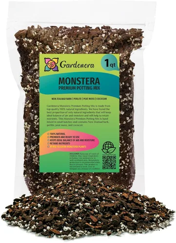 GARDENERA Mezcla de suelo Monstera de primera calidad, 1 cuarto de galón, suelo de drenaje rápido para Monstera Deliciosa y otras plantas de